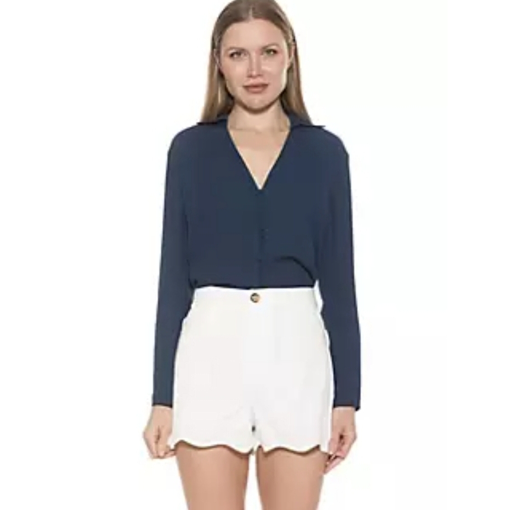 Alexia Admor Blouse w Covered Buttons